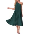 thumbnail image 2 of Vestido plisado con cordón INSPIRE CHIC para mujeres, vestido de cóctel de un solo hombro sin mangas, 2 of 6