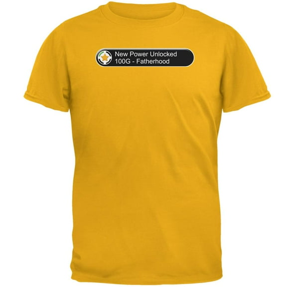 Father's Day New Power Fatherhood Funny Mens T Shirt Gold X-LG
