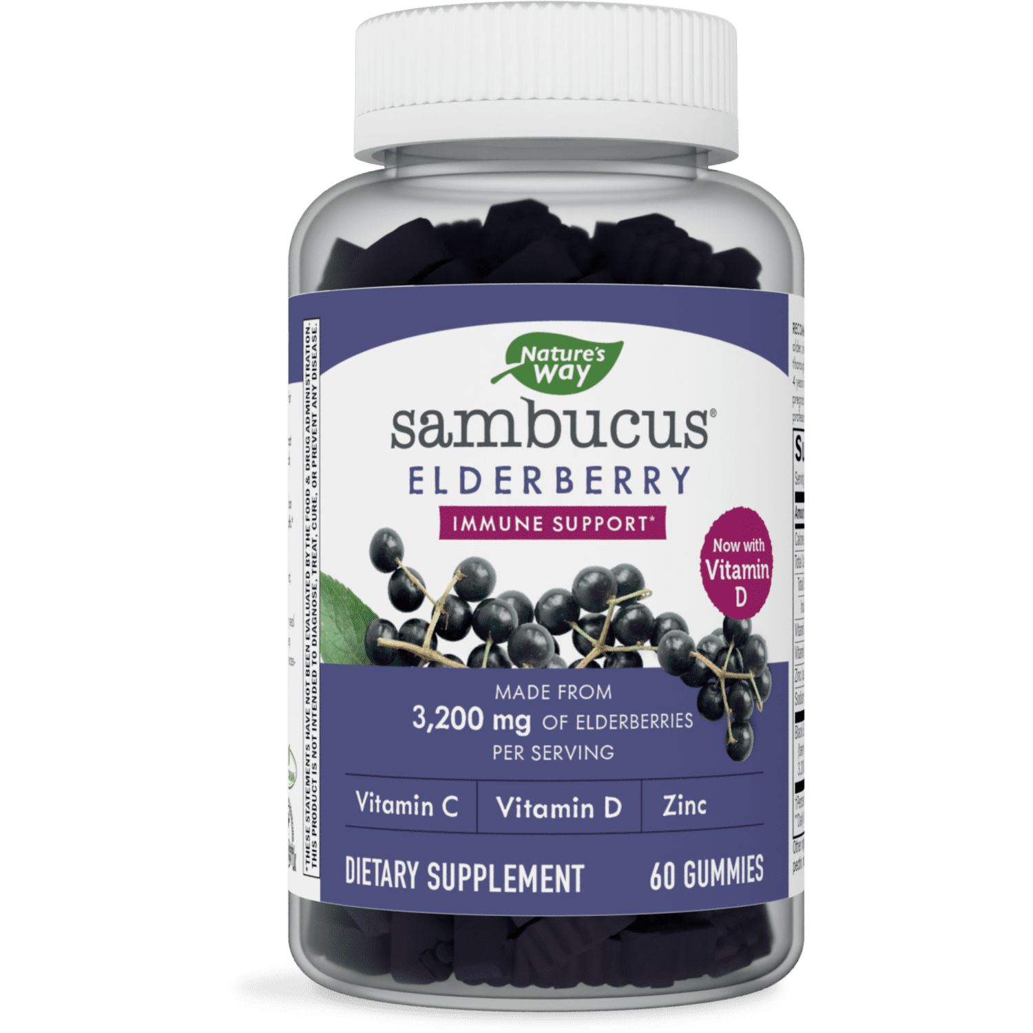 Sambucus Elderberry Immune Support Gummies with Vitamins C, D, and Zinc,* 60 Count