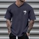 thumbnail image 1 of Blusas y camisas de manga corta con cuello en V para hombre, camisetas deportivas de manga corta con cuello en V, camisetas deportivas de trabajo, camisetas de verano para hombre, blusas de manga cort, 1 of 4