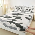 thumbnail image 3 of Manfei Cartoon Camo Queen Sheet Sets, Camouflage Flat Sheet, Teens Kids Boys Girls Queen Fitted Sheet, Lightweight Room Decor, 4-Piece, 3 of 7