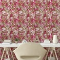 thumbnail image 2 of Ambesonne Leafy Pattern Peel & Stick Wallpaper for Home, Romantic Leaves Print, 13"x72", Purple Grey Magenta, 2 of 5