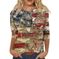 thumbnail image 1 of Hauts à Col Rond à Manches 3/4 pour Femmes CHOII Women'S Summer Tops 2024 Chemise pour Femmes à Manches Raglan Décontractées Col Rond T-Shirt Imprimé à Manches Longues pour Femmes Tops d'Entraînement de Grande Taille pour Femmes sur Dégagement, 1 of 5