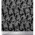 thumbnail image 1 of Soimoi Crepe Silk Fabric Leaves & Floral Block Decor Fabric Printed Yard 42 Inch Wide, 1 of 3