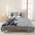 thumbnail image 3 of Twin Quilt Set 68''x86'', Modern Elephant Lightweight Summer Bedspread Coverlet Set with 2 Pillow Shams, Grey Modern Art Bathtub Breathable All Season Quilt Bedding for Dorm/Bedroom, 3 of 9