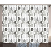 Ambesonne Leaf Curtains 2 Panel Set, Abstract Leaves Art, 108" x 84", Charcoal Grey Pale Grey