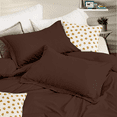 thumbnail image 3 of EGYLIN 800 Thread Count Duvet Cover set 100% Luxury Soft Egyptian Cotton with Zipper Closure 5 Pic Duvet Set - Chocolate , Oversized Queen (100x100), 3 of 5