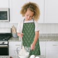 thumbnail image 4 of Green Christmas Tree Pattern Kids Aprons for Girls and Boys,Adjustable Neck Strap Toddler Aprons for Kids Cooking Baking, 4 of 7