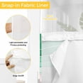 thumbnail image 3 of No Hook Green Stripes Shower Curtain with Snap in Liner Set, Light Pink Ombre Simple Abstract Lines Waterproof Fabric Bathroom Curtains with See Through Top Window, Hotel Style Small 36 x 72 Inch, 3 of 9