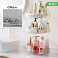 thumbnail image 5 of DELAMU 360 Rotating Makeup Organizer for Vanity, Bathroom Countertop Organizer Spinning Perfume Organizer, High-Capacity Cosmetic and Skincare Dresser Make Up Holder Rack, 3 Tiers, 5 of 7