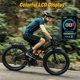 thumbnail image 5 of ZDZA Electric Bike for Adults,750W Motor E-Mountain Bicycle, 26" Fat Tire 20mph Ebike, 48V 15Ah Removable, Dual Suspension with Shelf, Class 2, UL 2849 ，Black, 5 of 9