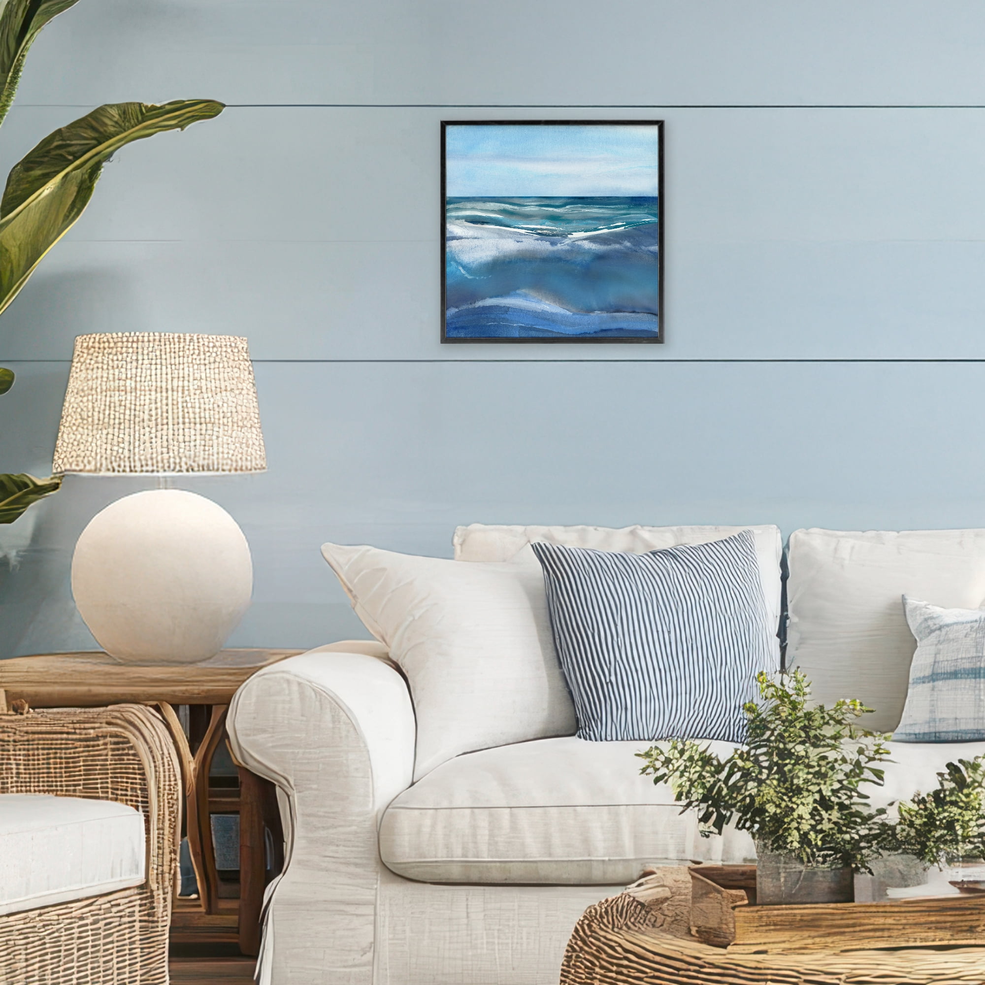 Stupell Industries Calm Seas under Soft Sky Black Framed Giclee Art, design by Susan Jill