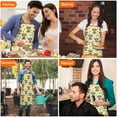 thumbnail image 7 of Colorful Highland Cow Sunflower Pattern Apron-Garden Aprons for Women with Pockets-Cotton Linen Waterproof Kitchen Cooking Gardening Aprons Adjustable for Kitchen,Cooking,BBQ and Salon 33x27 Inch, 7 of 7