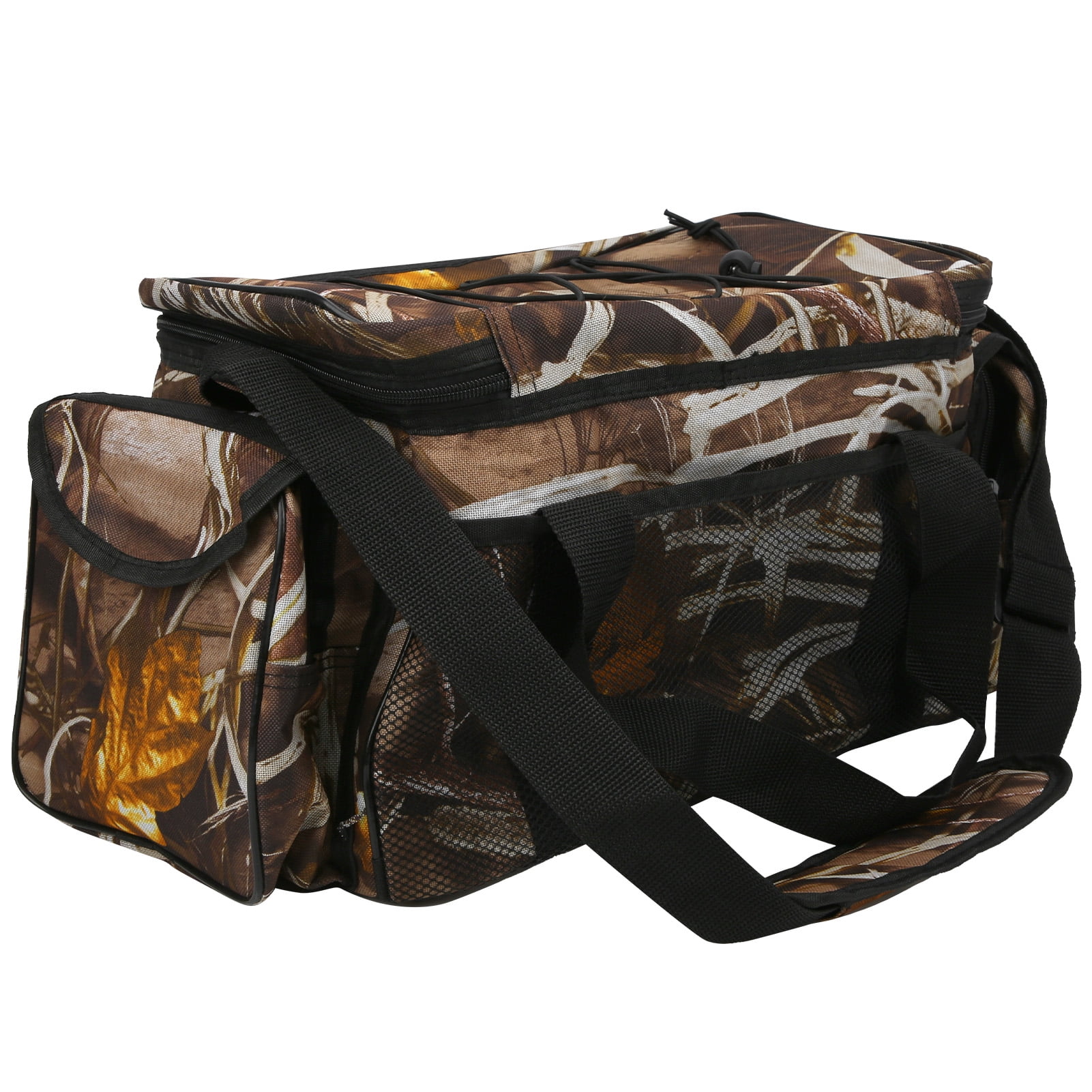 Oxford Cloth Bag Large Capacity Multifunctional Shoulder Bag Storage Pockets for Fishing Lures Tackles 17.32 inches / 44 cm