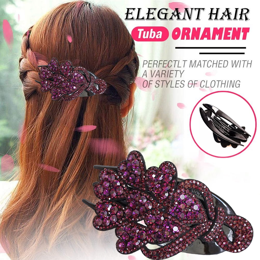 Rhinestone Hair Clip Rhinestone Hair Clip For Women Girls Crystal Fancy  Hair Clips Elegant Thick Hair Accessories 