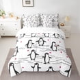 thumbnail image 2 of Castle Fairy Kawaii Penguin Twin Bedding Sets,Love Heart Bedding Comforter Set, 2 of 8
