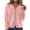 Pink, variant on Lovskoo Cardigan Sweaters for Women Casual Winter Knitted Long Sleeve Solid Zippered Sweater Jacket Gray