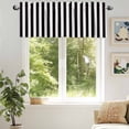 thumbnail image 6 of BLack White Stripes Simple Valances for Windows, 60 x 18in, Geometric Rod Pocket Kitchen Valance Curtain Light Filtering Window Treatments for Living Room Bedroom, 1 Panel, 6 of 7