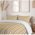 thumbnail image 6 of Ambesonne Retro Duvet Cover Set, Colorful Fashion Stripes, 2-Calking, Mustard Orange, 6 of 7