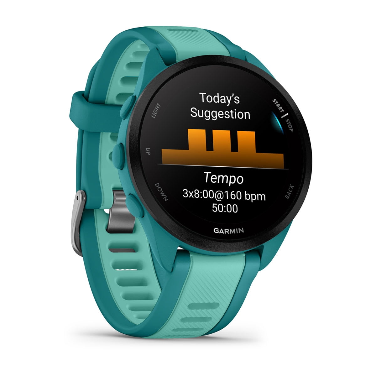 GARMIN, G010-N2863-32, Smartwatch, Forerunner 165 Music Running, GPS, WiFi, Turquoise/Aqua, 1 Each, 1, 1, 1