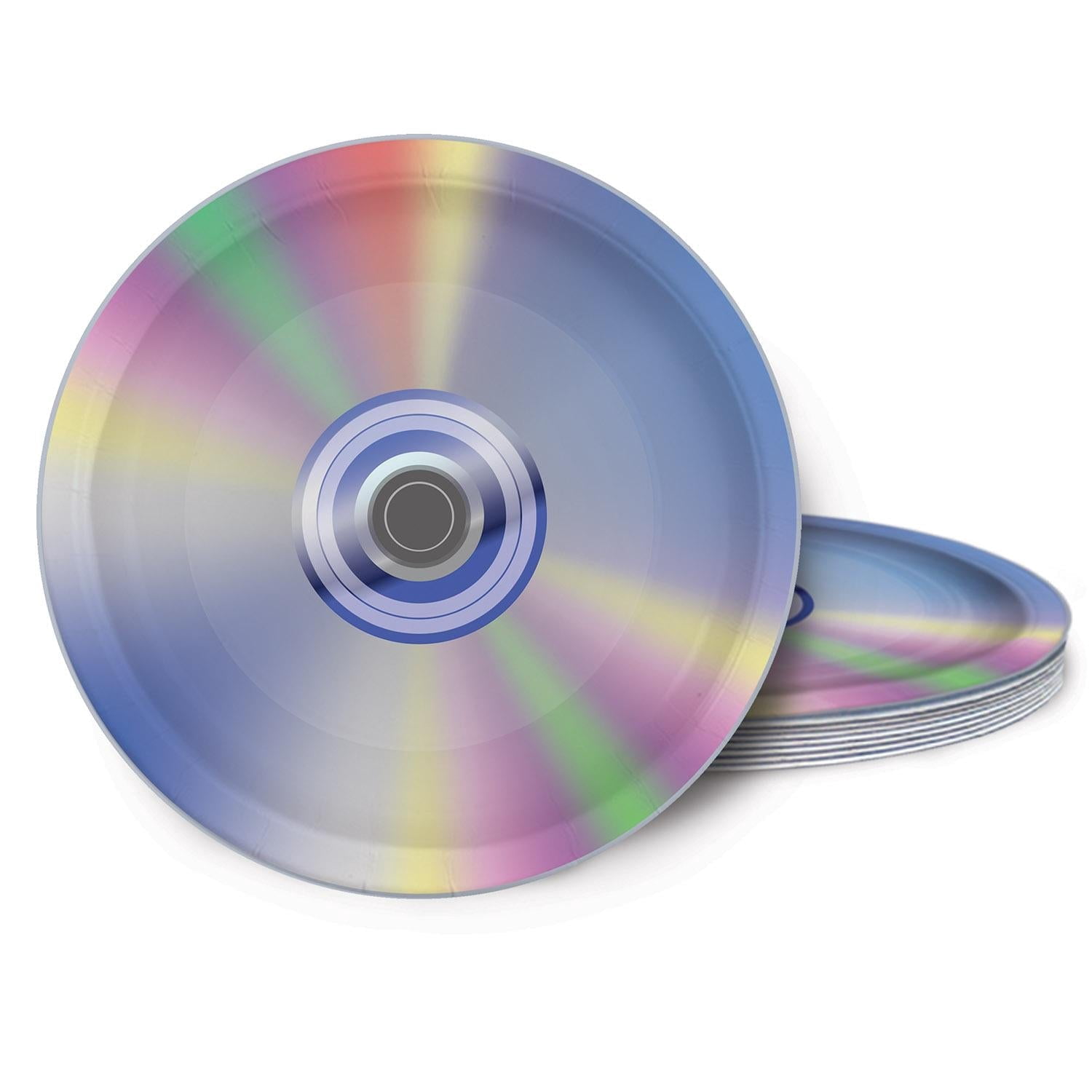 96 Pack Bulk 90's CD Party Paper Plates 9 inch