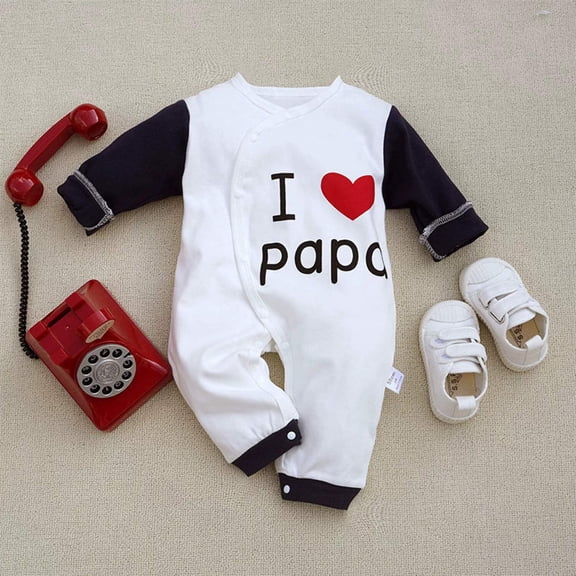 Adorable Unisex Baby Jumpsuit - I Love You Papa Design in Soft Cotton for Newborns