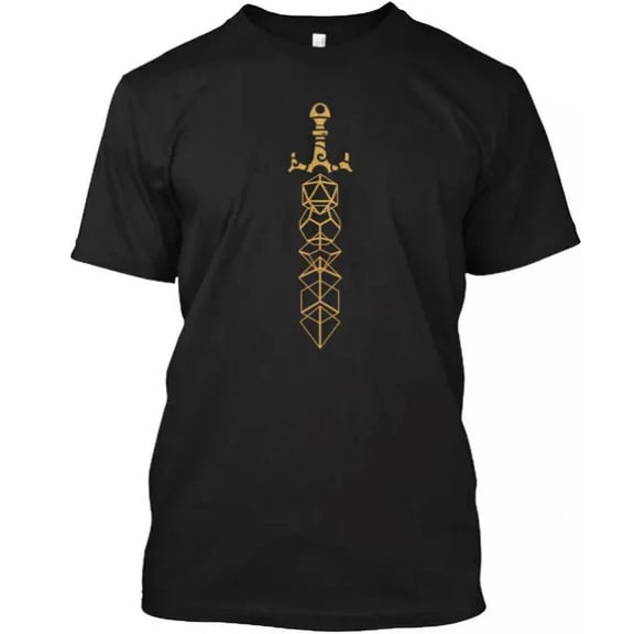 Tabletop Rpg Dice Sword Tabletop Rpg D And D T-Shirt BLACK Unisex S-5XL Hot Trending Shirt, Vintage Birthday Gift