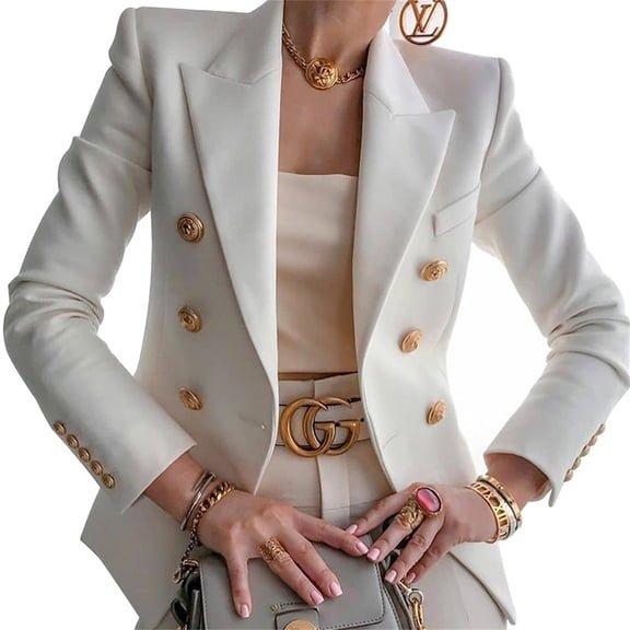 Inevnen Womens Blazer Long Sleeve Draped Open Front Causal Office Jackets Single Breasted Work Suit