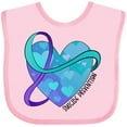 thumbnail image 3 of Inktastic Suicide Prevention Awareness Purple and Teal Heart Ribbon Boys or Girls Baby Bib, 3 of 4