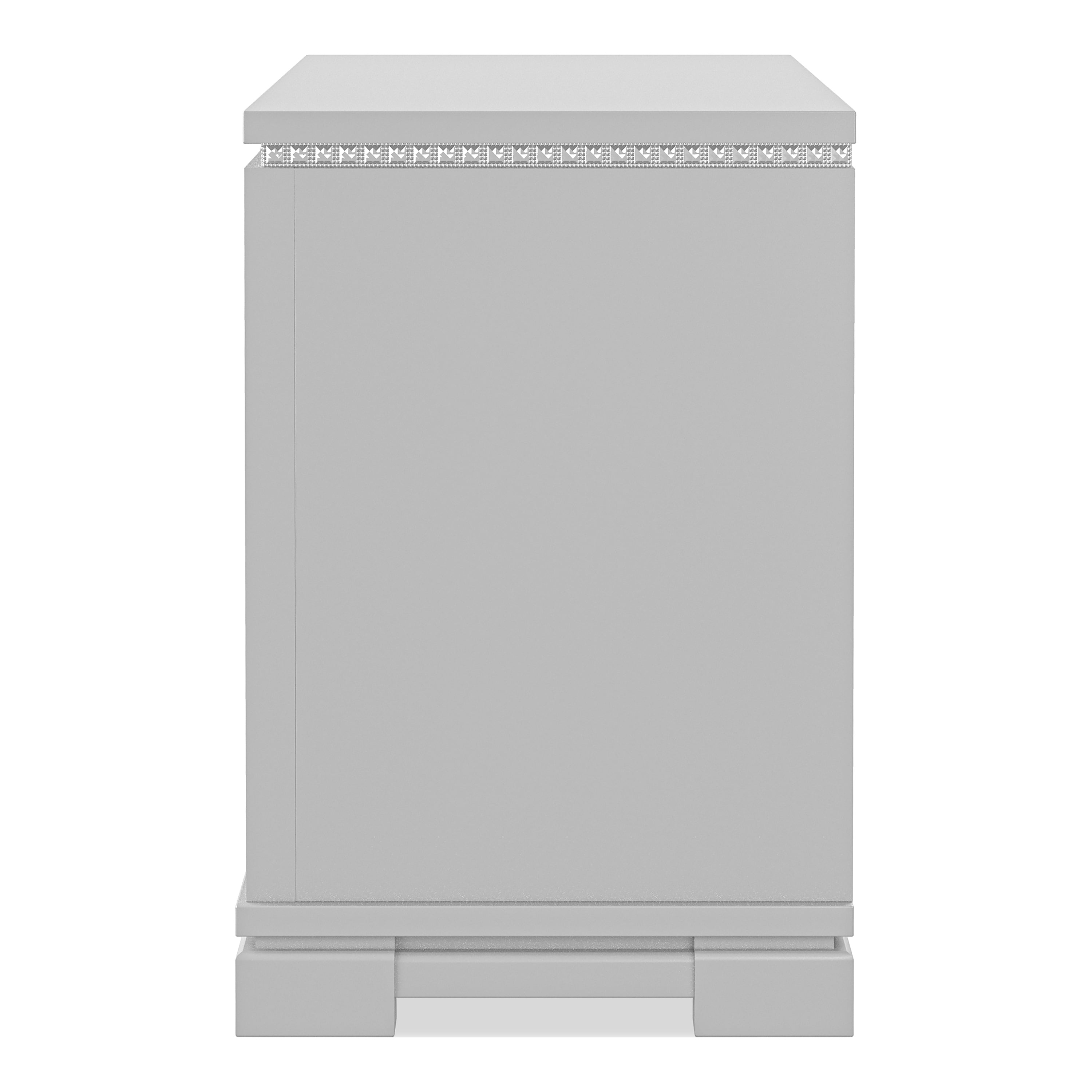 Furniture of America Gelmore Adult Glam 2-Drawer Nightstand, Silver