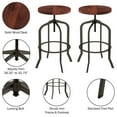 thumbnail image 4 of Lavish Home Adjustable Backless Swivel Bar Stool with Angled Iron Tube Frame, Dark Walnut, Set of 2, 4 of 5