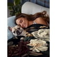 thumbnail image 3 of Vintage Black Floral King Size Flat Sheet, Wrinkleproof & Fadeproof Cooling Flat Bed Sheet Only, Spring Seasonal Botanical Blooms Breathable Soft Bedding Top Sheets 105 x 98 Inches, 3 of 8