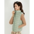 thumbnail image 4 of Wenseny Women’s Stand-up Collar Padded Warm Puffer Vest Zipper Outerwear Quilted Coat Green 4XL, 4 of 8