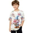 thumbnail image 5 of Virmaxy (3-14Years) Boys Girls Fashion Cute Printed Shirt Kids Baby Casual Short Sleeve Cotton Tops Summer Loose Casual Trendy Pullover Shirt Multicolor-9 9 Years, 5 of 9