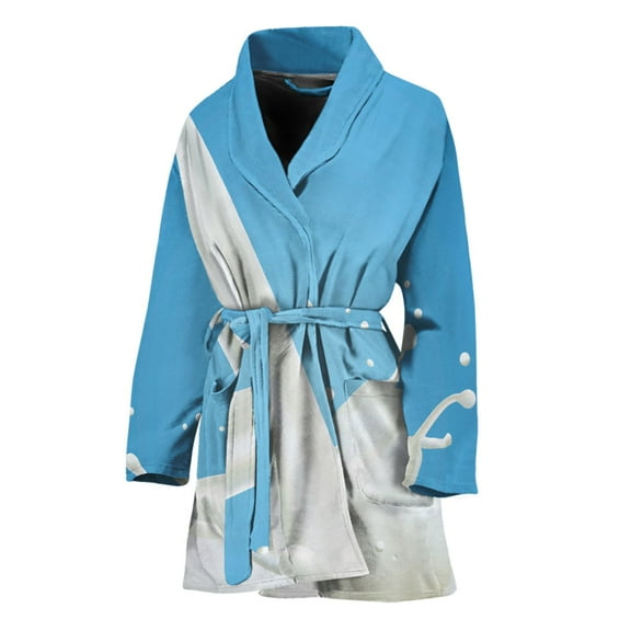 Milk Splash Women Bathrobe One Size Univeral Fits Fashion Lightweight Plush Fleece Long Robe For Women