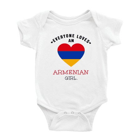 

Everyone Loves an Armenian Girl Cute Baby Bodysuits (White 6-12 Months)