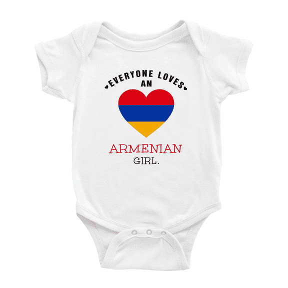 Everyone Loves an Armenian Girl Cute Baby Bodysuits (White, 0-3 Months)
