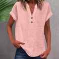 thumbnail image 1 of Stylish Women's V Neck Button Down Tops for Casual Wear - for Spring and Summer Ideal with Relaxed Pants and Jeans, 1 of 4