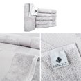 thumbnail image 4 of Hencely 6-Piece Turkish Cotton Washcloth Set – Soft, Absorbent & Durable Face Towels 12x12 in – Silver, 4 of 7