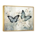 thumbnail image 2 of Designart "Azure Taupe Butterfly Wings Of Calm" Animals Floater Framed Canvas Print, 2 of 7