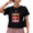1-Black, variant on Giffimy Women's Blue Colorful Fish Pop Art Graphic Short Sleeve Crop T-Shirt Fun Top