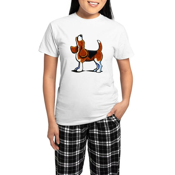 CafePress - Tricolor Beagle Bay Pajamas - Women's Short Sleeve Print T-Shirt and Pants Light Cotton Pajama Set