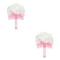 thumbnail image 4 of Minnieouse Impresionante ramo de novia - Materiales de bajo mantenimiento Flores Ramo de novia Decoración de boda Cinta rosa cinta rosa 2piezas, 4 of 6