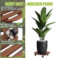 thumbnail image 4 of urorentea 2 Pack 16inch Wooden Plant Caddy with 4 Wheels, Heavy Duty Round Plant Dolly Rollers with Lockable Casters for Outdoor Indoor, Rolling Plant Stand for Large Plant Pots, Flower Pot, Patio, 4 of 8