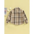 thumbnail image 4 of hirigin Kids Plaid Shirt Jacket Autumn Casual Vintage Long Sleeve Button Down Jackets with Pockets for Toddler Baby Boy Girl, 4 of 8