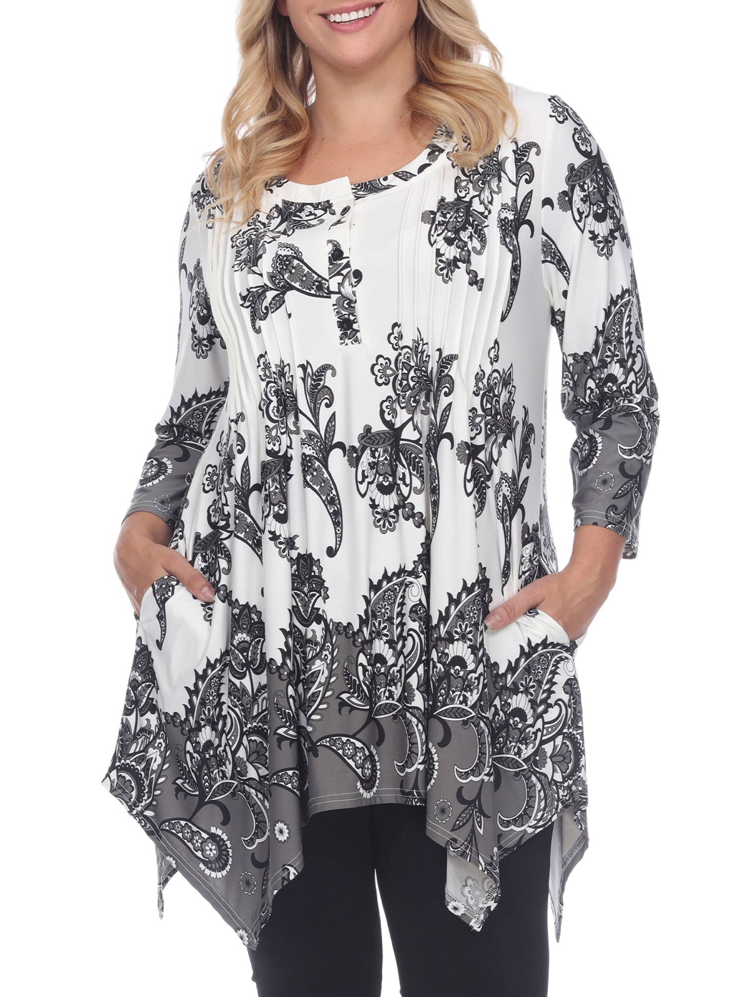 Paisley Tunic Top with Pockets 