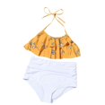 thumbnail image 4 of EGNMCR Tankini Swimsuits for Women Women's Fashion Ruffle Bikini High Waist Ruffle Bandage Swimsuit, 4 of 7