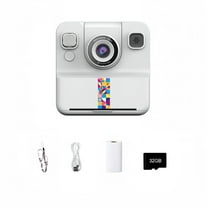 Instant Print Camera for Kids, 2.4 Inch Screen Portable Digital Cameras for Boys & Girls Age 5-12 Birthday Gifts - White
