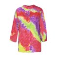 thumbnail image 4 of Spring And Summer Women's Tie-Dye Printing 3/4 Sleeve Buttons Top T-shirt, 4 of 5