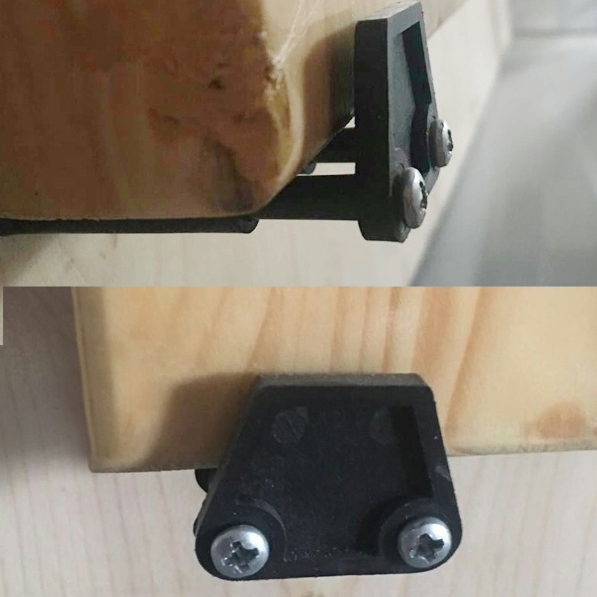 Gupbes Premium Plastic Bottom Floor Guide Wall Mounted Sliding Barn Door Hardware with Screws, Door Roller Guide, Bottom Floor Guide